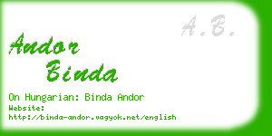 andor binda business card